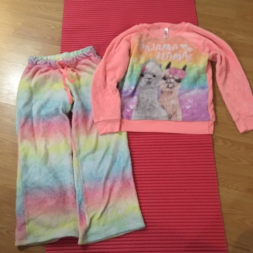 Justice size 12 furry pyjamas